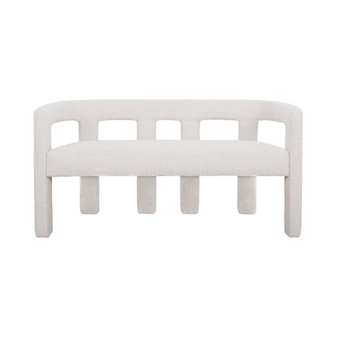 Lorenzo 2 Seater Sofa Bench - Ivory Boucle