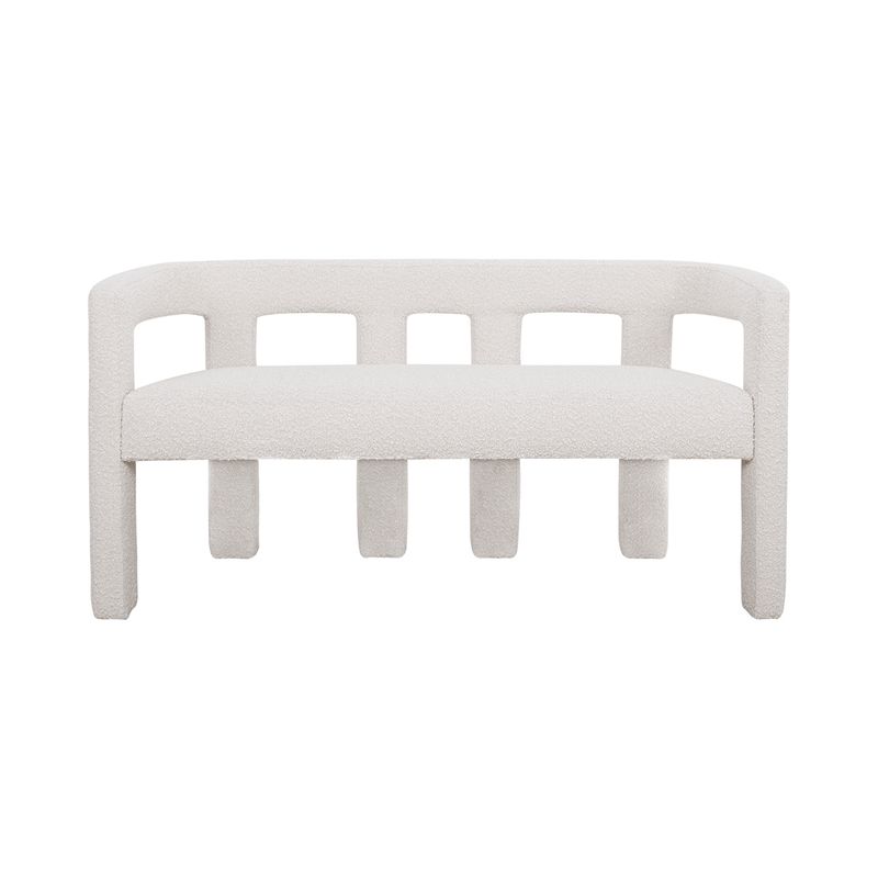 Lorenzo 2 Seater Sofa Bench - Ivory Boucle