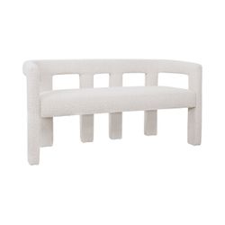 Lorenzo 2 Seater Sofa Bench - Ivory Boucle