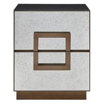 Mira Mirrored Bedside Table - Antique Bronze