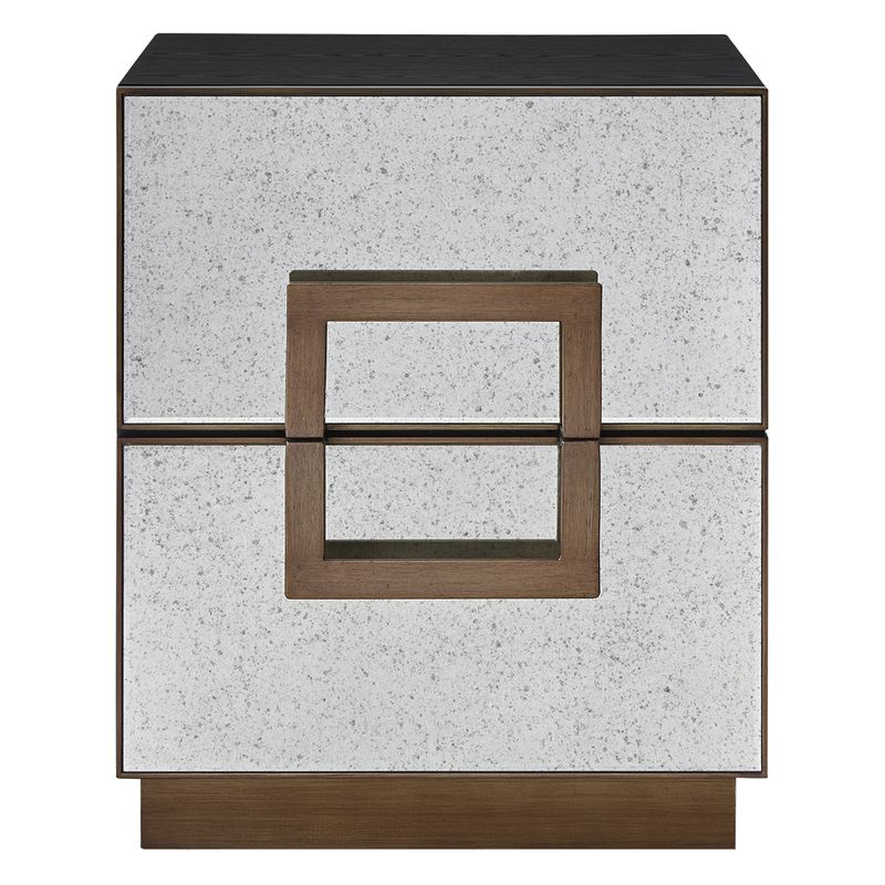 Mira Mirrored Bedside Table - Antique Bronze