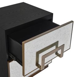 Mira Mirrored Bedside Table - Antique Bronze