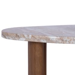Solstice River Brown Marble Coffee Table - Small Walnut