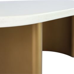 Solstice White Marble Coffee Table - Large Antique Gold