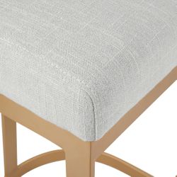Brooke Brass Kitchen Stool - Natural Linen - OUTLET NSW