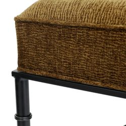 Hacienda Black Iron Bench Ottoman - Butterscotch
