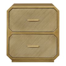 Anderson 2 Drawer Bedside Table - Antique Gold - OUTLET NSW