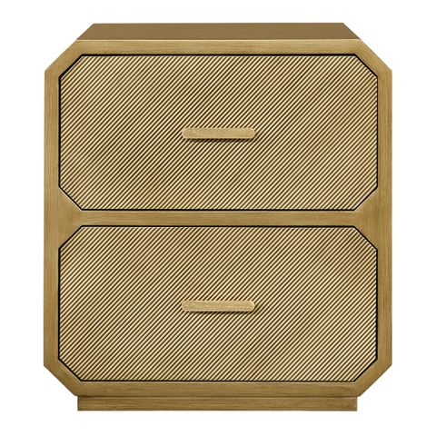 Anderson 2 Drawer Bedside Table - Antique Gold - OUTLET NSW