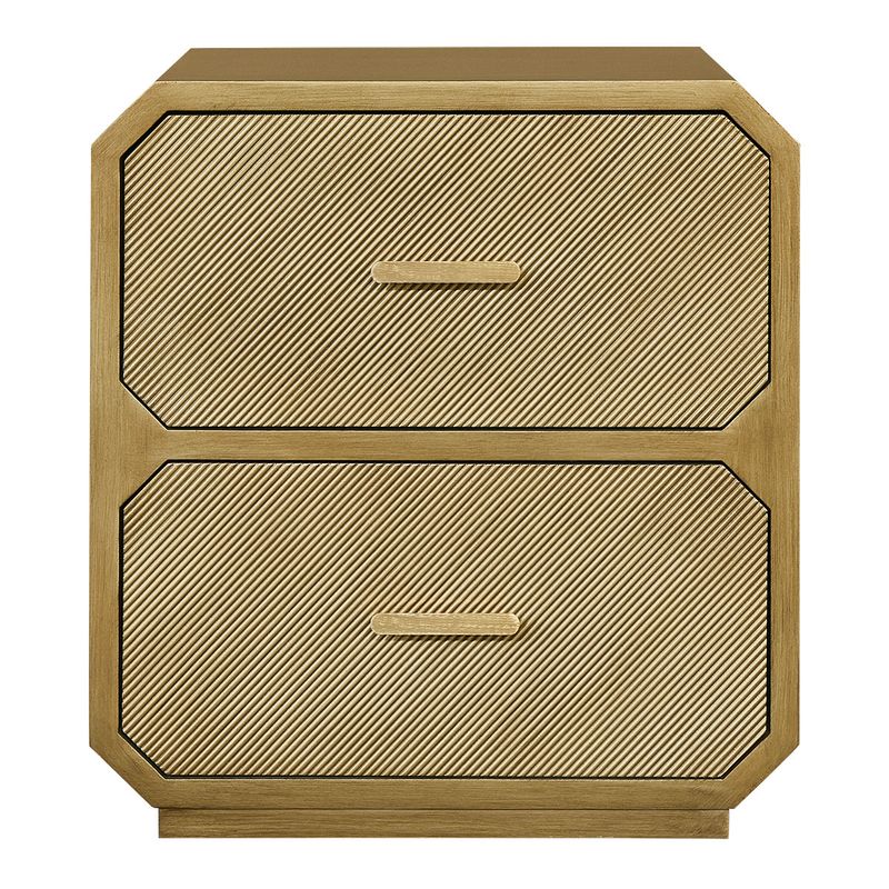 Anderson 2 Drawer Bedside Table - Antique Gold - OUTLET NSW