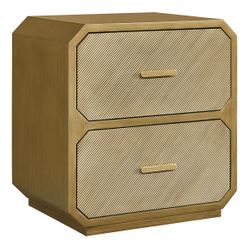 Anderson 2 Drawer Bedside Table - Antique Gold - OUTLET NSW