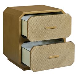 Anderson 2 Drawer Bedside Table - Antique Gold - OUTLET NSW