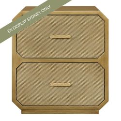 Anderson 2 Drawer Bedside Table - Antique Gold - OUTLET NSW