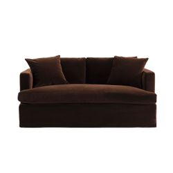 Birkshire 2 Seater Slip Cover Sofa - Dark Chocolate Velvet