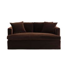 Birkshire 2 Seater Slip Cover Sofa - Dark Chocolate Velvet