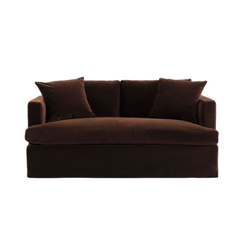 Birkshire 2 Seater Slip Cover Sofa - Dark Chocolate Velvet