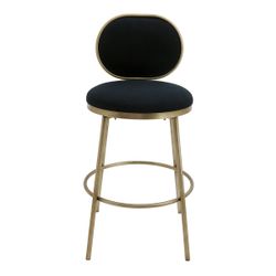 Eliza Swivel Kitchen Stool - Black Linen