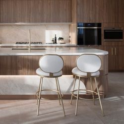 Eliza Swivel Kitchen Stool - Natural Linen