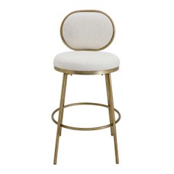Eliza Swivel Kitchen Stool - Natural Linen