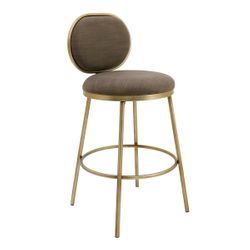 Eliza Swivel Kitchen Stool - Chocolate Linen