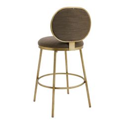 Eliza Swivel Kitchen Stool - Chocolate Linen