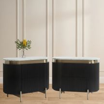 Demarco Bedside Table - Black Set of 2