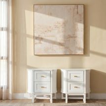 Theodore Bedside Table - Small White Set of 2