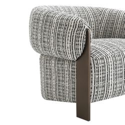 Napa Arm Chair - Brass/Black & White