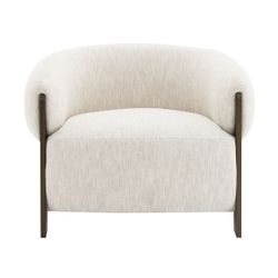 Napa Arm Chair - Brass/Ivory Chenille