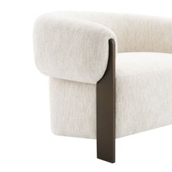 Napa Arm Chair - Brass/Ivory Chenille
