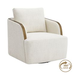 Compton Swivel Arm Chair - Brass/Ivory