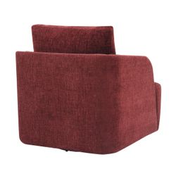 Compton Swivel Arm Chair - Brass/Burgundy Chenille
