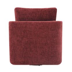Compton Swivel Arm Chair - Brass/Burgundy Chenille