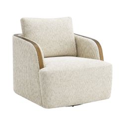 Compton Swivel Arm Chair - Brass/Off White