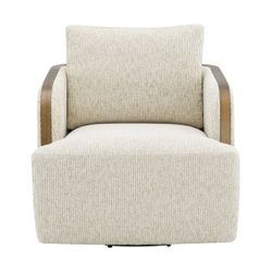 Compton Swivel Arm Chair - Brass/Off White