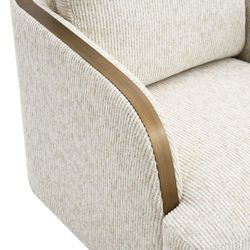Compton Swivel Arm Chair - Brass/Off White