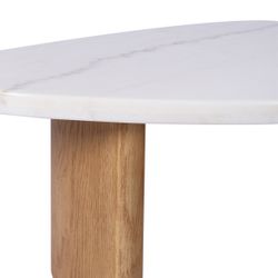Solstice Ivory Cloud Marble Coffee Tables Set of 2 - Oak