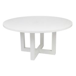 Leeton Oak Round Dining Table - 1.5m White - OUTLET NSW