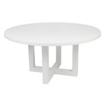 Leeton Oak Round Dining Table - 1.5m White - OUTLET NSW