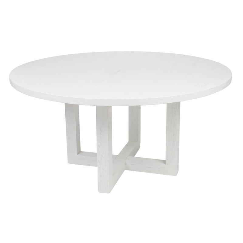 Leeton Oak Round Dining Table - 1.5m White - OUTLET NSW