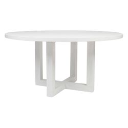 Leeton Oak Round Dining Table - 1.5m White - OUTLET NSW