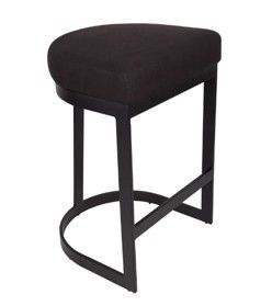 Brooke Black Kitchen Stool - Black Linen - OUTLET NSW