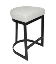 Brooke Black Kitchen Stool - Natural Linen - OUTLET NSW