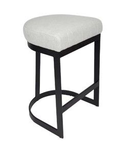 Brooke Black Kitchen Stool - Natural Linen - OUTLET NSW