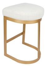 Brooke Gold Bar Stool - Natural Linen - OUTLET NSW