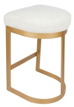 Brooke Gold Bar Stool - Natural Linen - OUTLET NSW