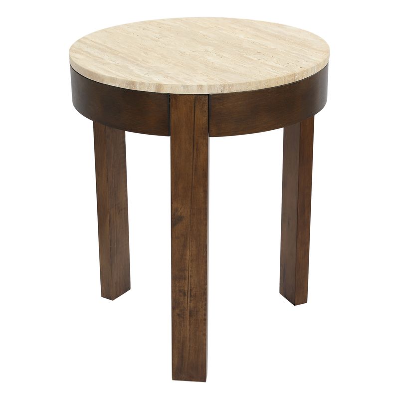 Oliver Travertine Side Table - Large Brown - OUTLET NSW