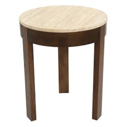 Oliver Travertine Side Table - Large Brown - OUTLET NSW