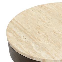 Oliver Travertine Side Table - Large Brown - OUTLET NSW