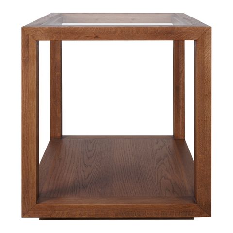 Sadie Oak Square Side Table - Large Walnut
