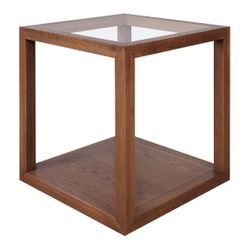 Sadie Oak Square Side Table - Large Walnut